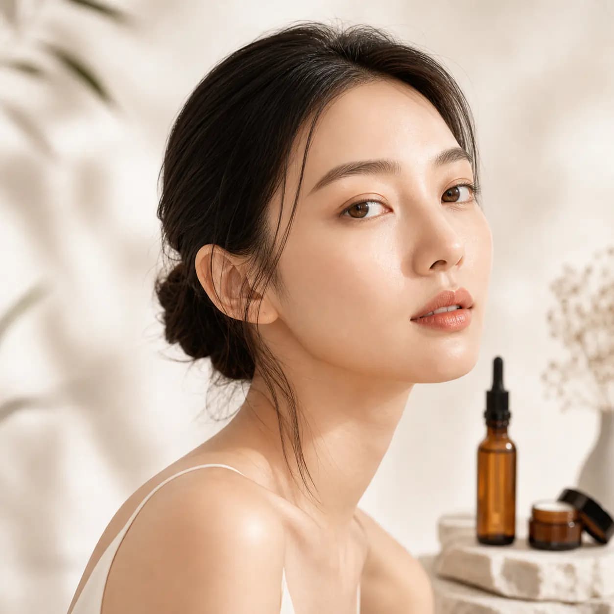 Beauty portrait generated for a skincare campaign example