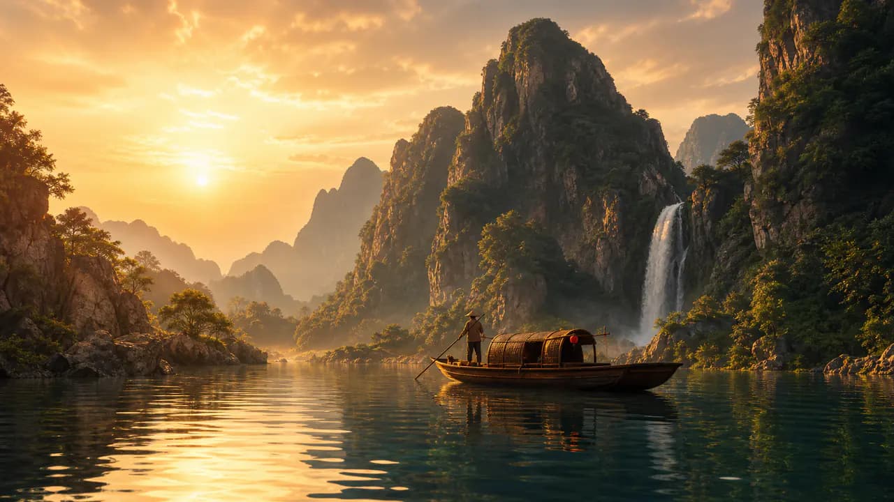 Canyon landscape video frame used as an AI video generation example