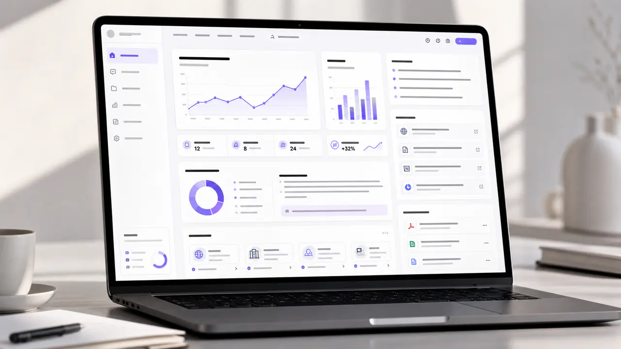 Kynvio AI dashboard scene turning research and data into professional documents