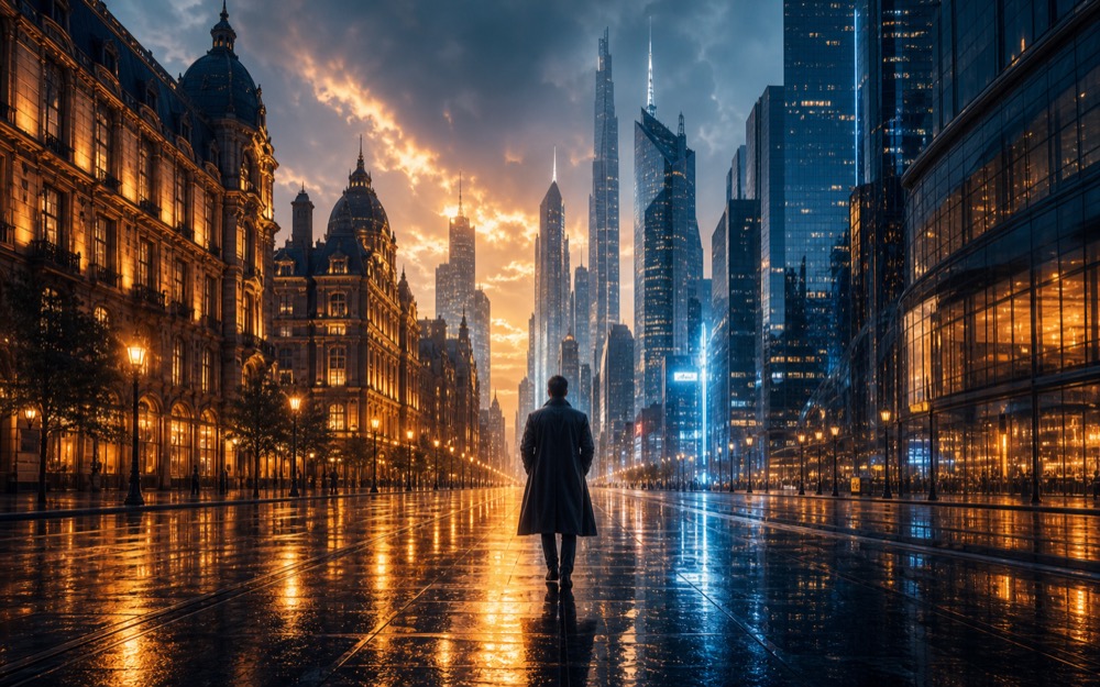 Grok Imagine 1.0 bold sci-fi fashion image with dramatic lighting
