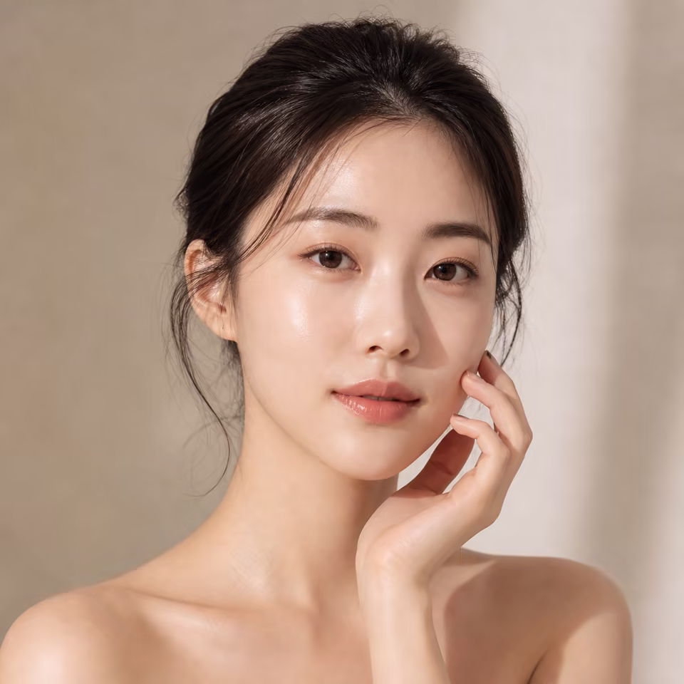 Clean beauty portrait with soft skincare campaign lighting
