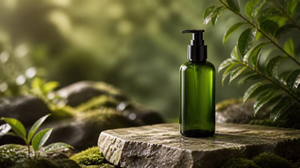 Reference bottle changed into a clean commercial product scene