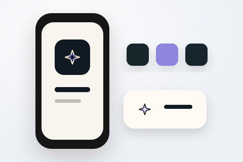 AI generated app icon concept with compact symbol system