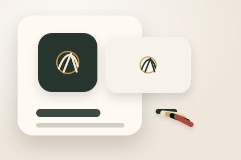 AI generated startup brand mark concept with clean identity cards