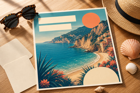 AI generated wide alpine travel banner poster
