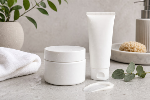 Skincare product before and after AI product detail page scene