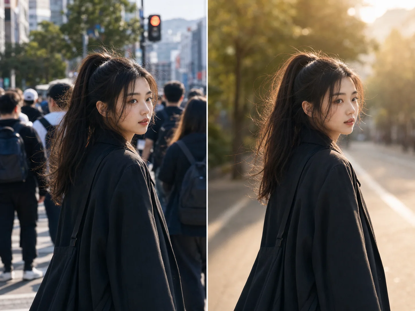 AI photo editor example creating a polished portrait variant