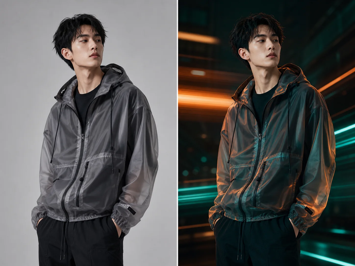 Image to image AI style variation for a fashion portrait
